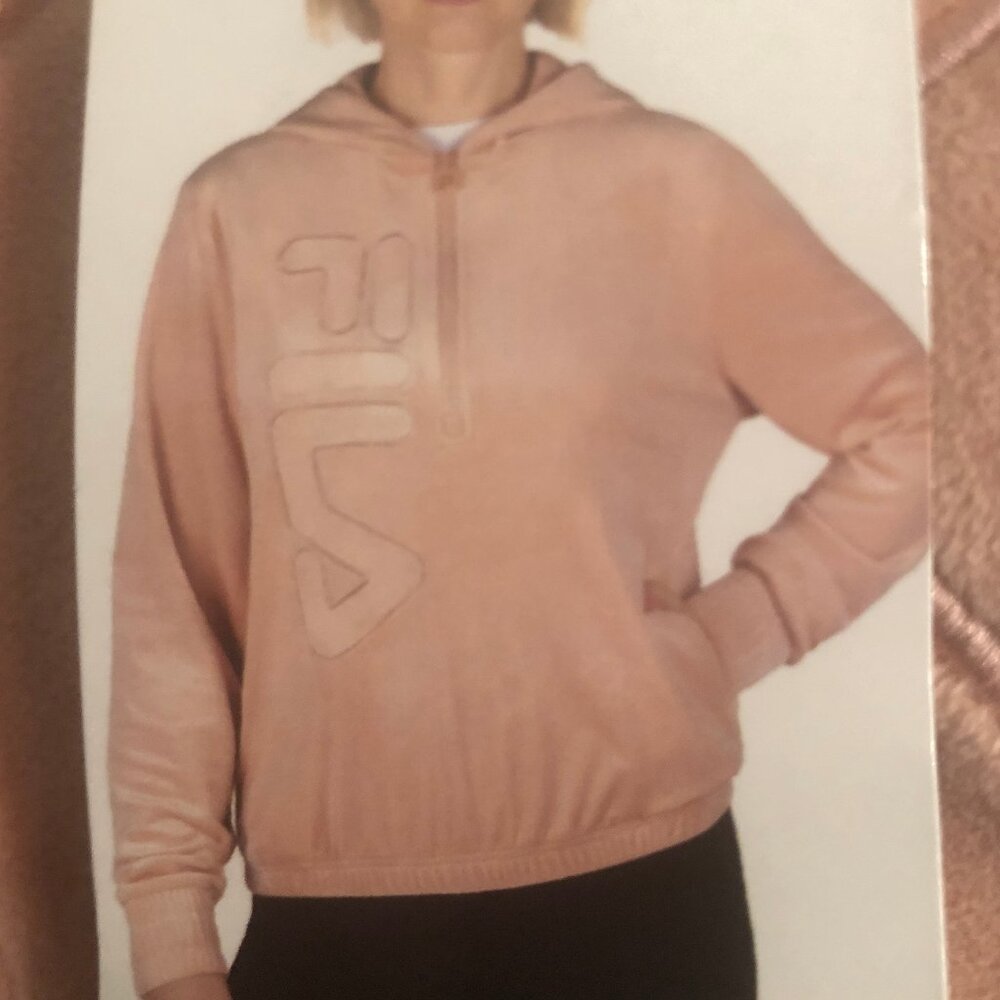 NWT Fila pink velour hoodie sz XL
